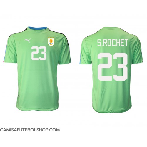 Camisa de time de futebol Uruguai Sergio Rochet #23 Goleiro Replicas 1º Equipamento Mundo 2022 Manga Curta